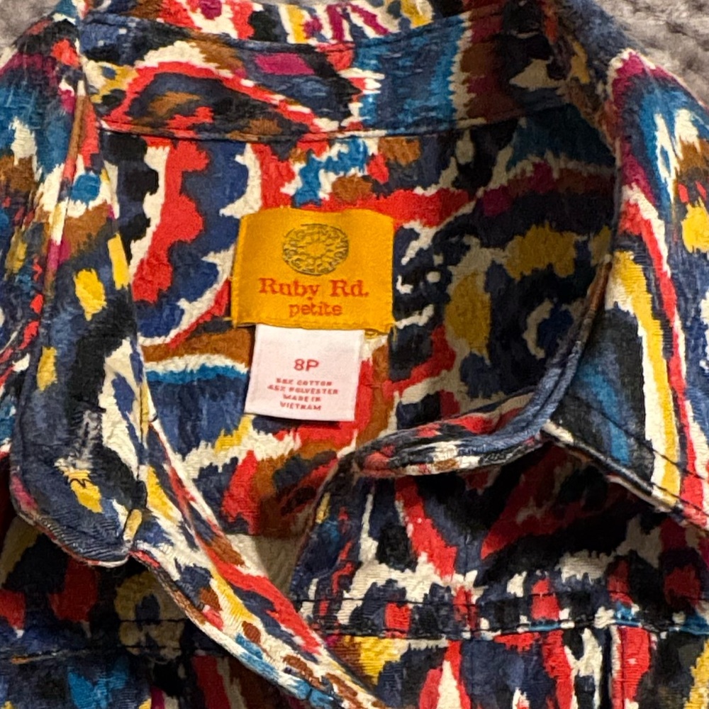 Ruby Rd. Cropped Multicolor Paisley Jean Jacket - Picture 8 of 8